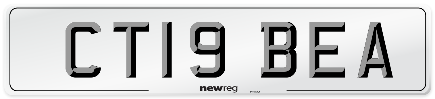 CT19 BEA Number Plate from New Reg